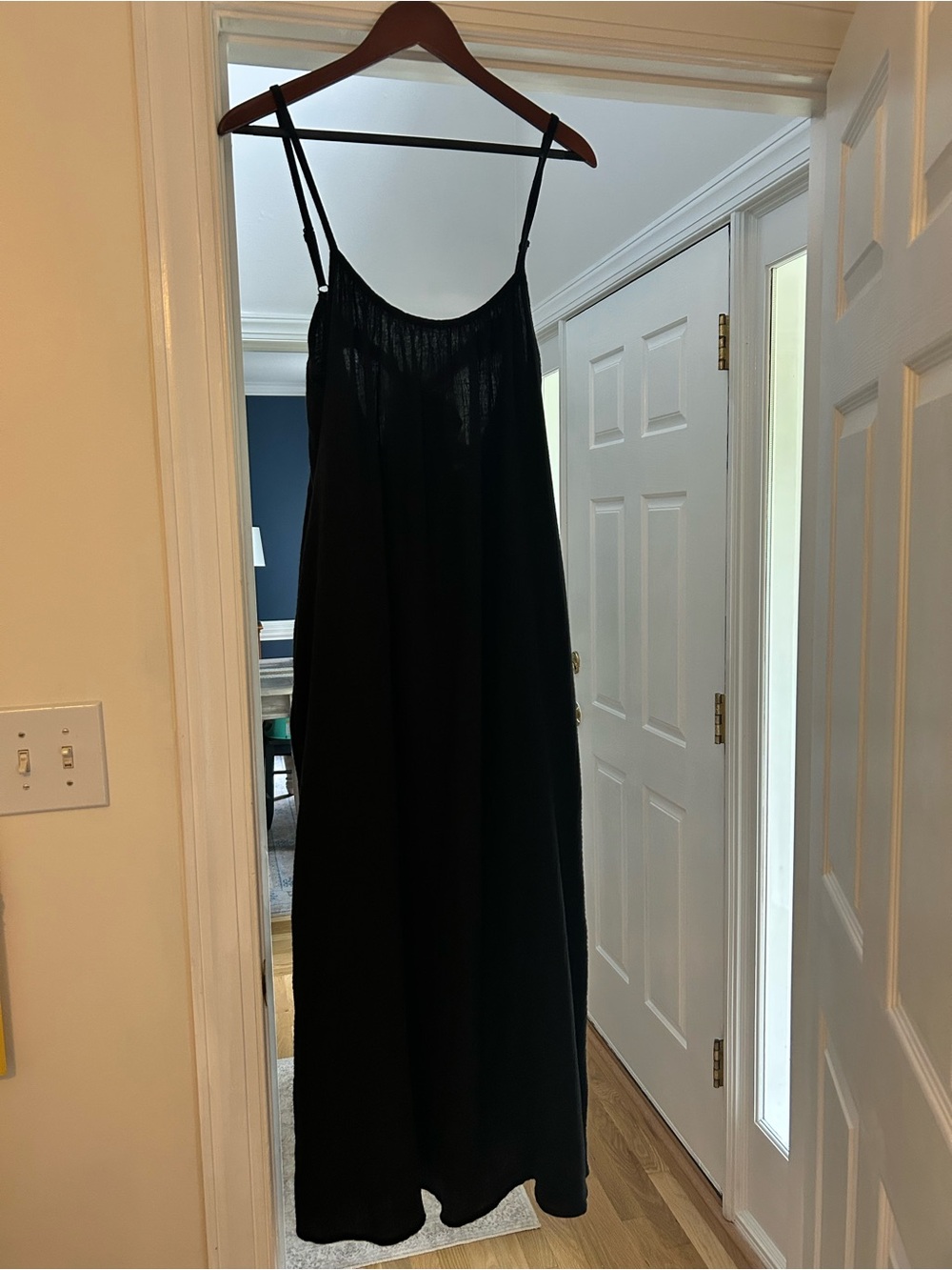 Sol Angeles Black Satin Slip Maxi Dress
